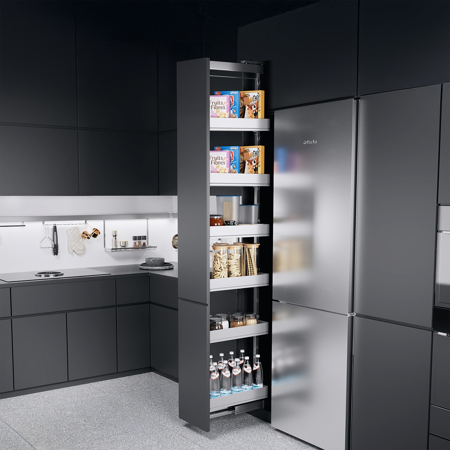 КОМПЛЕКТ ПВ, Диспенса 90° 300 мм, H 1900-2300, Арена ПЬЮР, 6 полок, цвет ТИТАН Kessebohmer | официальный магазин