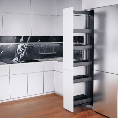КОМПЛЕКТ ПВ, Диспенса 90° 300 мм, H 1600-2000, Арена ПЬЮР, 5 полок, цвет АНТРАЦИТ Kessebohmer | официальный магазин