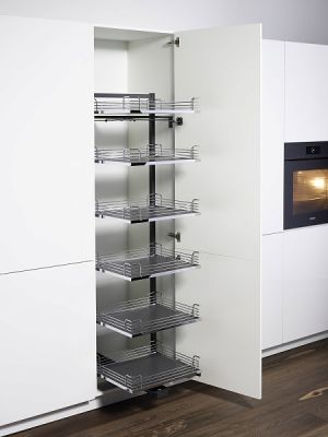 КОМПЛЕКТ Тандем Соло 600 мм, H 1300, Арена КЛАССИК, 4 полки, цвет ХРОМ Kessebohmer | официальный магазин