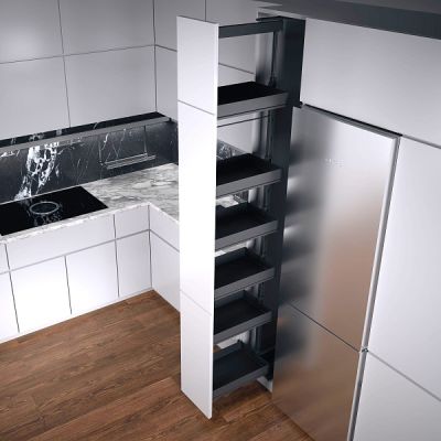 КОМПЛЕКТ ПВ, Диспенса 90° 300 мм, H 1900-2300, Арена ПЬЮР, 6 полок, цвет АНТРАЦИТ Kessebohmer | официальный магазин