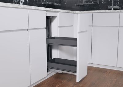 КОМПЛЕКТ Диспенса Джуниор Слим 400 мм, H 695-783, Арена ПЬЮР, 2 полки, цвет АНТРАЦИТ, цвет дна Антрацит (2909359846) Kessebohmer | официальный магазин